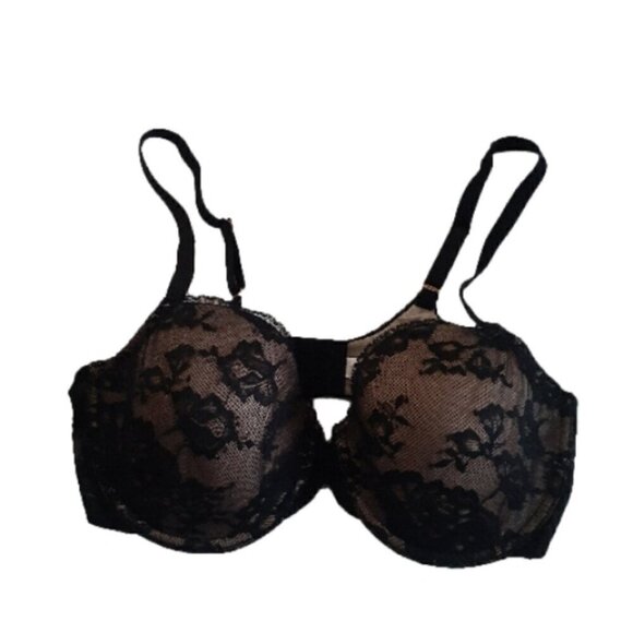 Skarlett Blue NWT Women's Size 36C Black Whimsical Floral Lace Underwire Bra - Picture 1 of 9